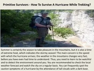 primitive survivors how to survive a hurricane while trekking