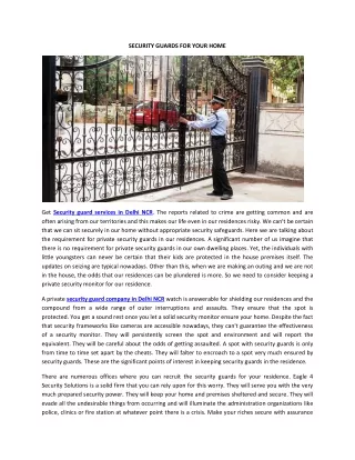 security guards for your home