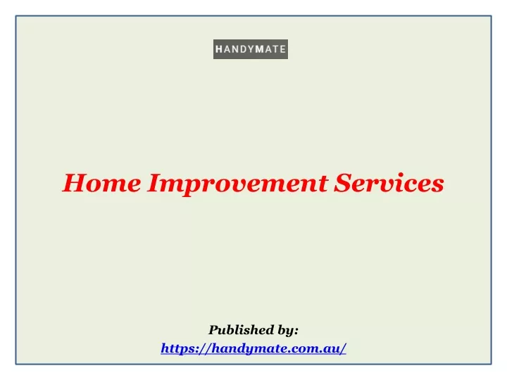 home improvement services published by https handymate com au