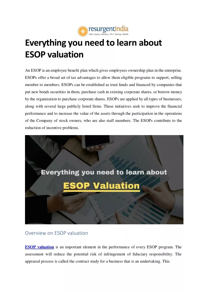 everything you need to learn about esop valuation