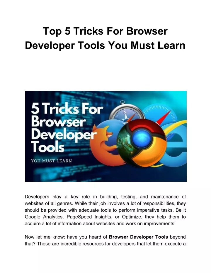 top 5 tricks for browser developer tools you must