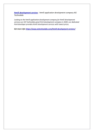 html5 development services html5 application