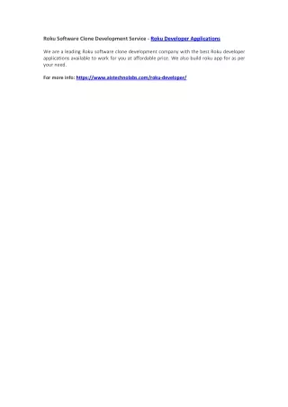 roku software clone development service roku