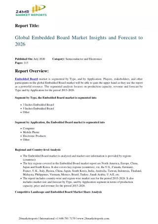 Embedded Board Market Insights and Forecast to 2026