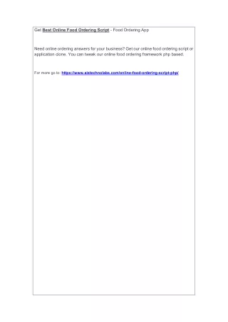 get best online food ordering script food