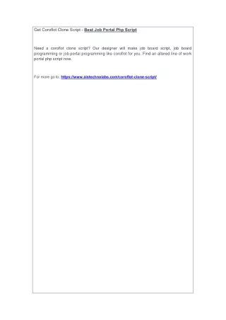 get coroflot clone script best job portal