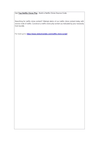 get top netflix clone php build a netflix clone