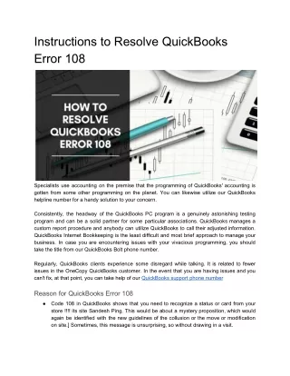 How to resolve QuickBooks Error 108