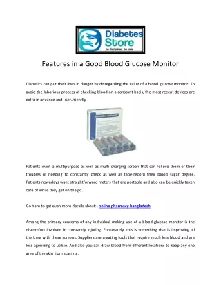 features in a good blood glucose monitor