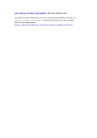 p2p p2p lending lending software
