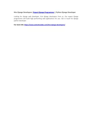 hire django developers expert django programmer