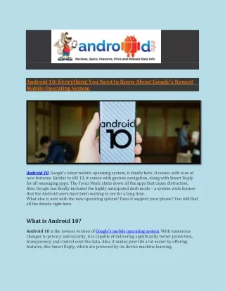 What is Android 10?