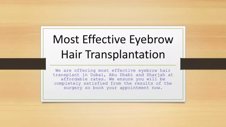 most effective eyebrow hair transplantation