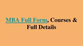 What is MBA Full Form, Course Duration, Eligibility, and Fee Structure?