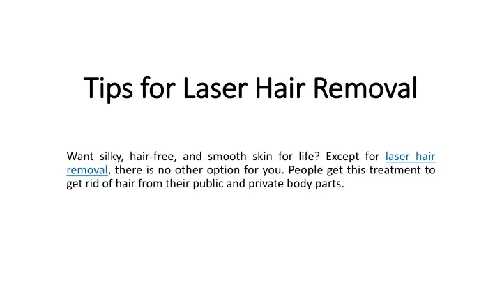 tips for laser hair removal