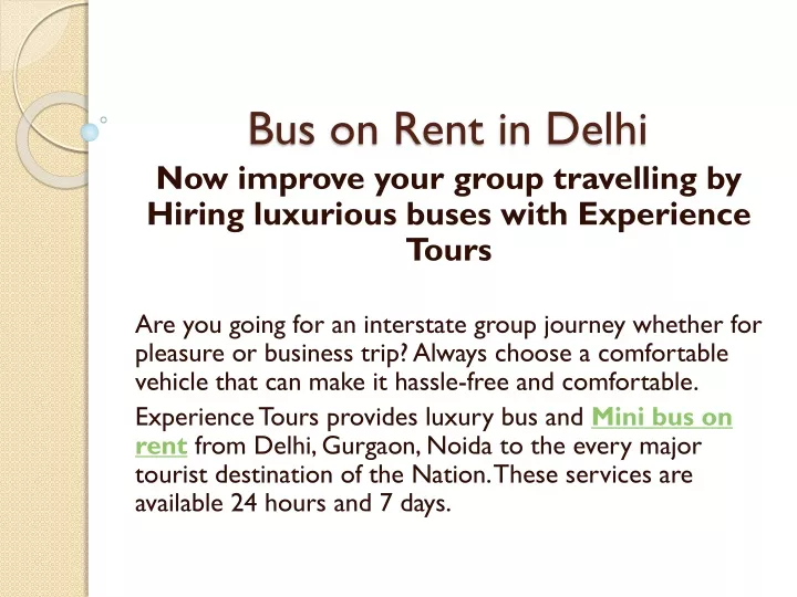 bus on rent in delhi