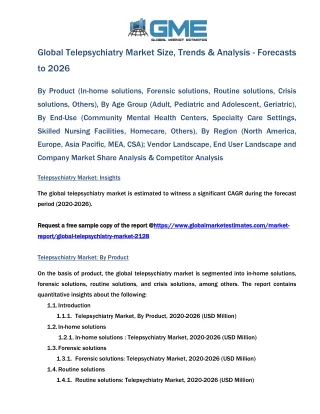 global telepsychiatry market size trends analysis
