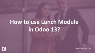 How to Use Lunch module in Odoo 13
