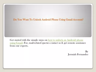 do you want to unlock android phone using gmail account
