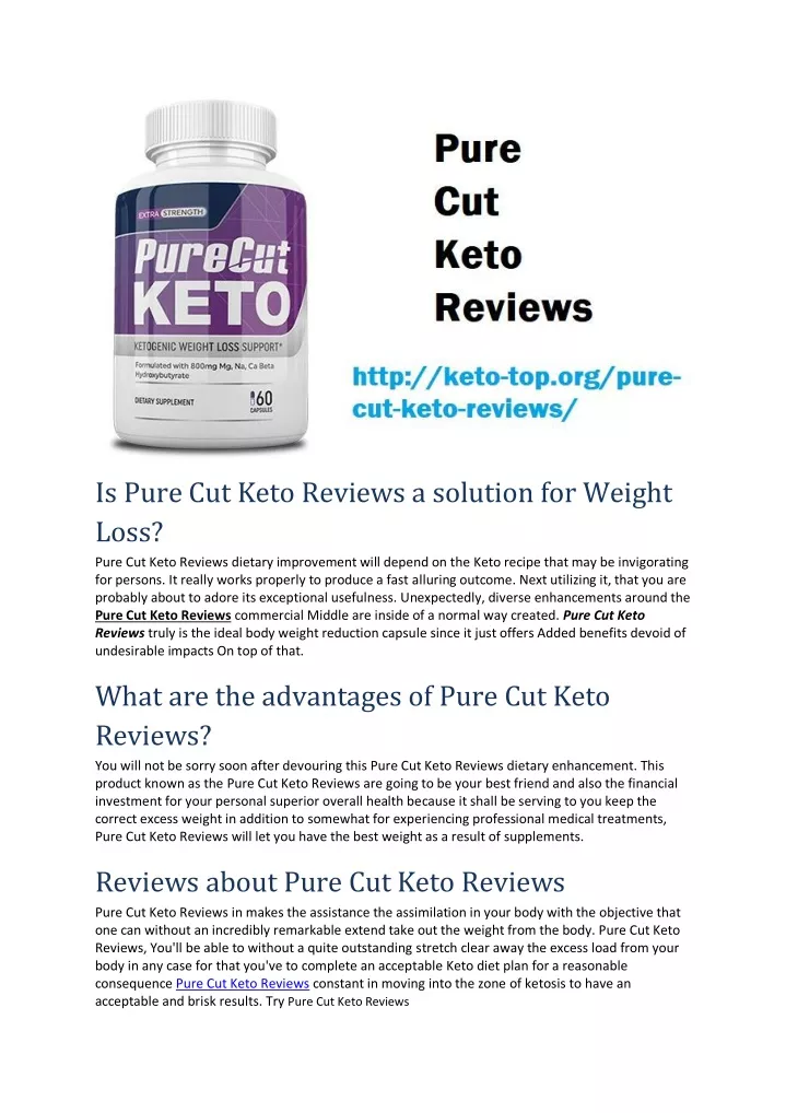 is pure cut keto reviews a solution for weight