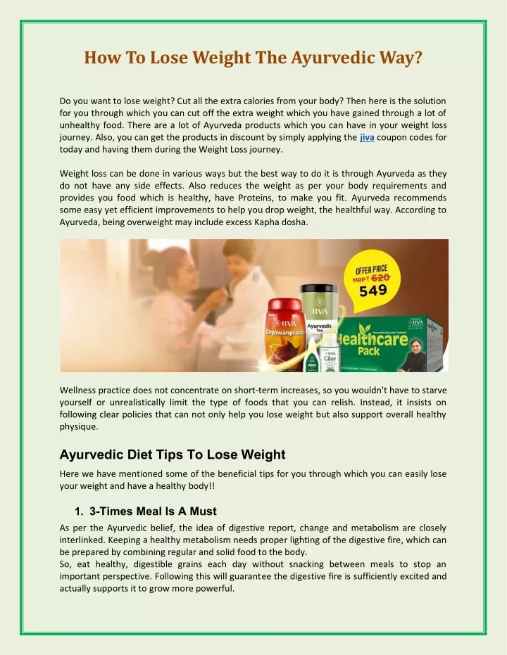 how to lose weight the ayurvedic way