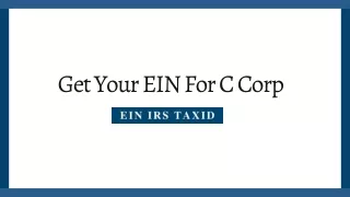 Get Your EIN For C Corp