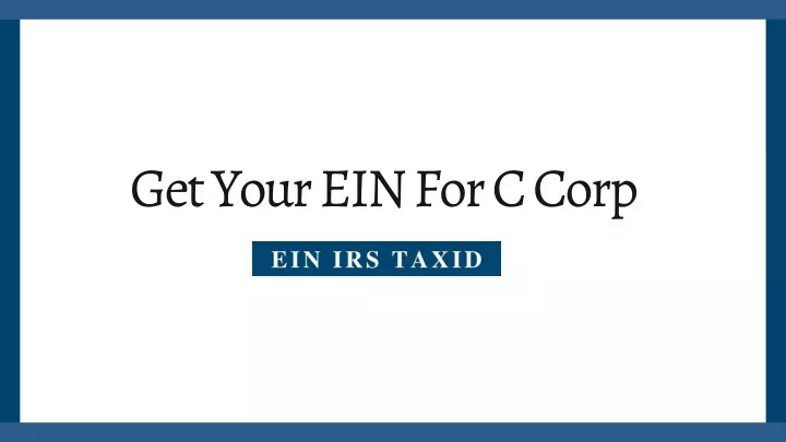 get your ein for c corp