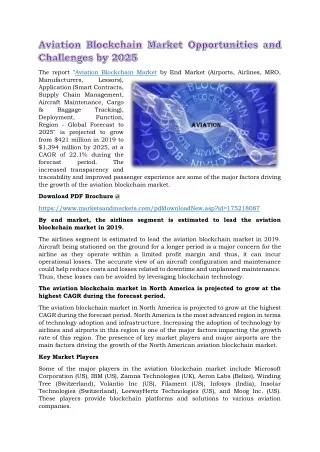 the report aviation blockchain market