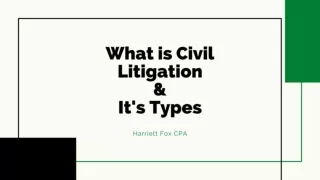 What is Civil Litigation & It's Types - Harriett Fox CPA