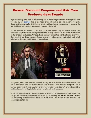 Beardo Discount Coupons and Hair Care Products from Beardo