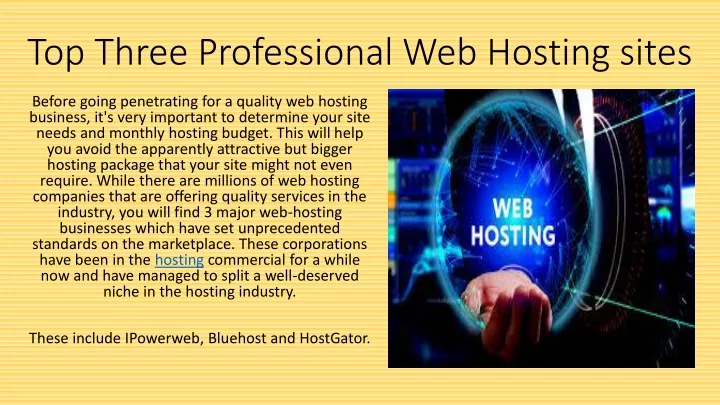 top three professional web hosting sites