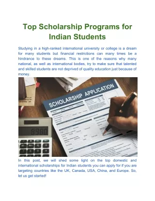 Top scholarship programs for indian students