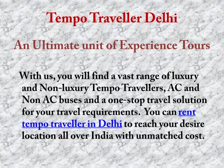 tempo traveller delhi