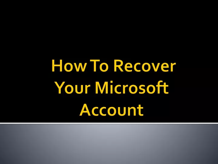 how to recover y our microsoft account
