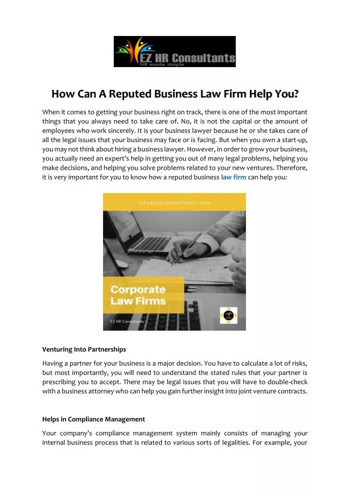 how can a reputed business law firm help you
