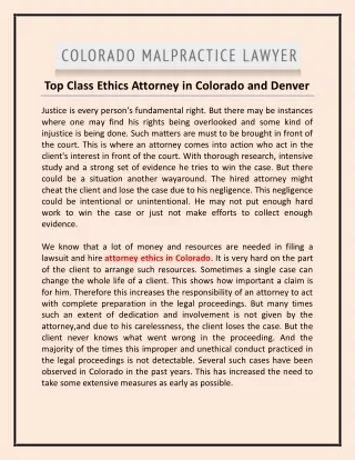 top class ethics attorney in colorado and denver