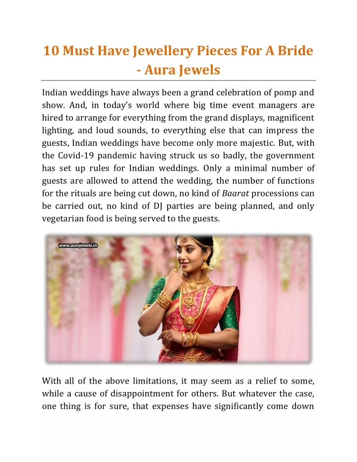 10 must have jewellery pieces for a bride aura
