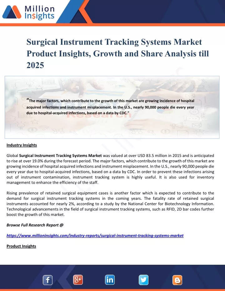 surgical instrument tracking systems market