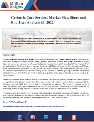 geriatric care services market size share