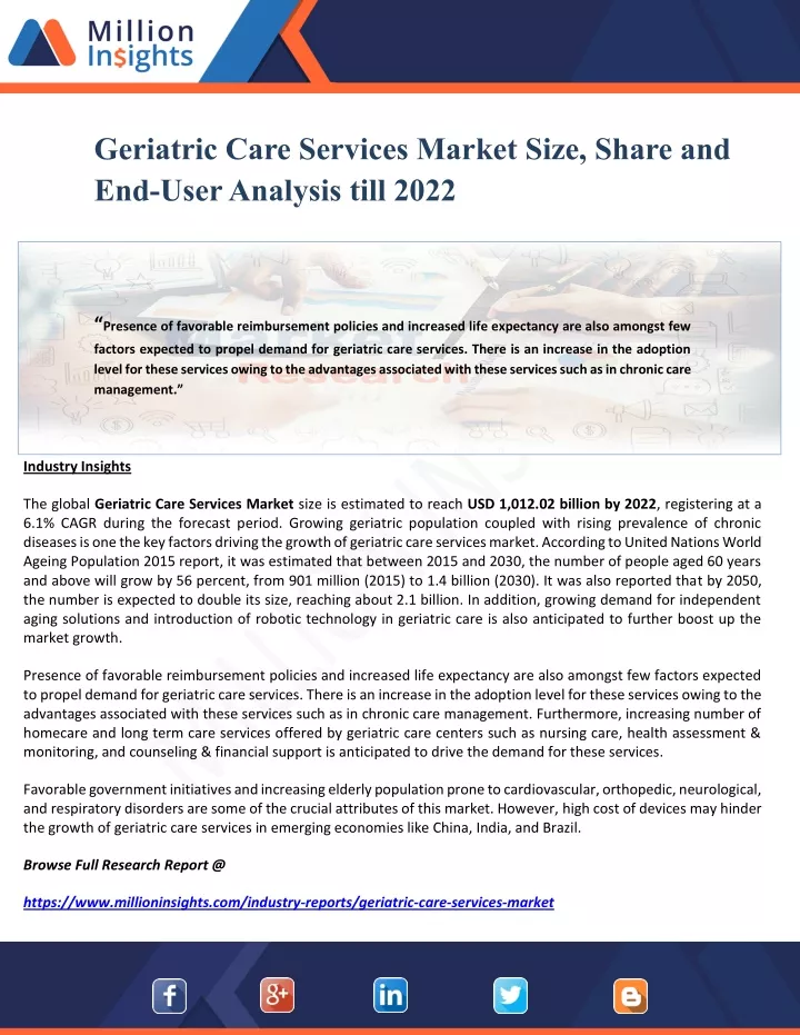 geriatric care services market size share