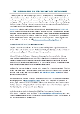 top 18 landing page builder companies