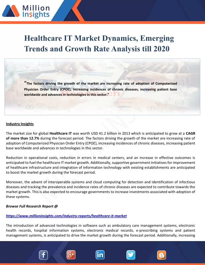 healthcare it market dynamics emerging trends