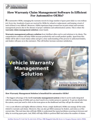 How Warranty Claim Management Software Is Efficient For Automotive OEMs?