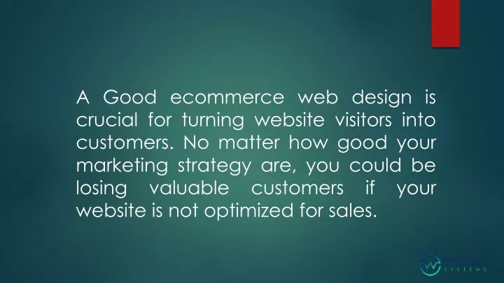 a good ecommerce web design is crucial