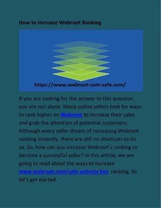 how to increase webroot ranking