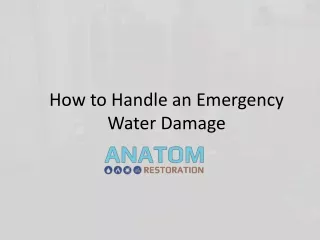 how to handle an emergency water damage