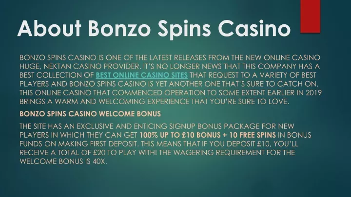 about bonzo spins casino