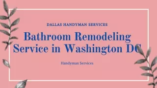 Bathroom Remodeling Service in Washington DC