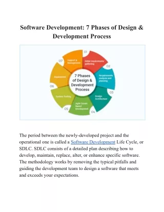 Software Development: 7 Phases of Design & Development Process