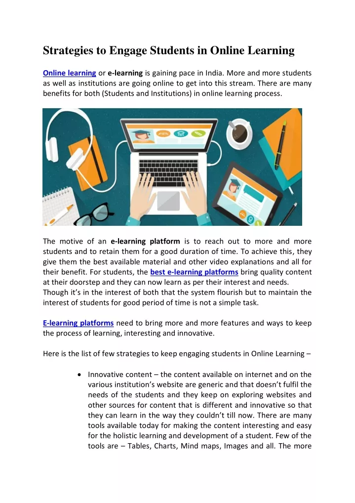 strategies to engage students in online learning